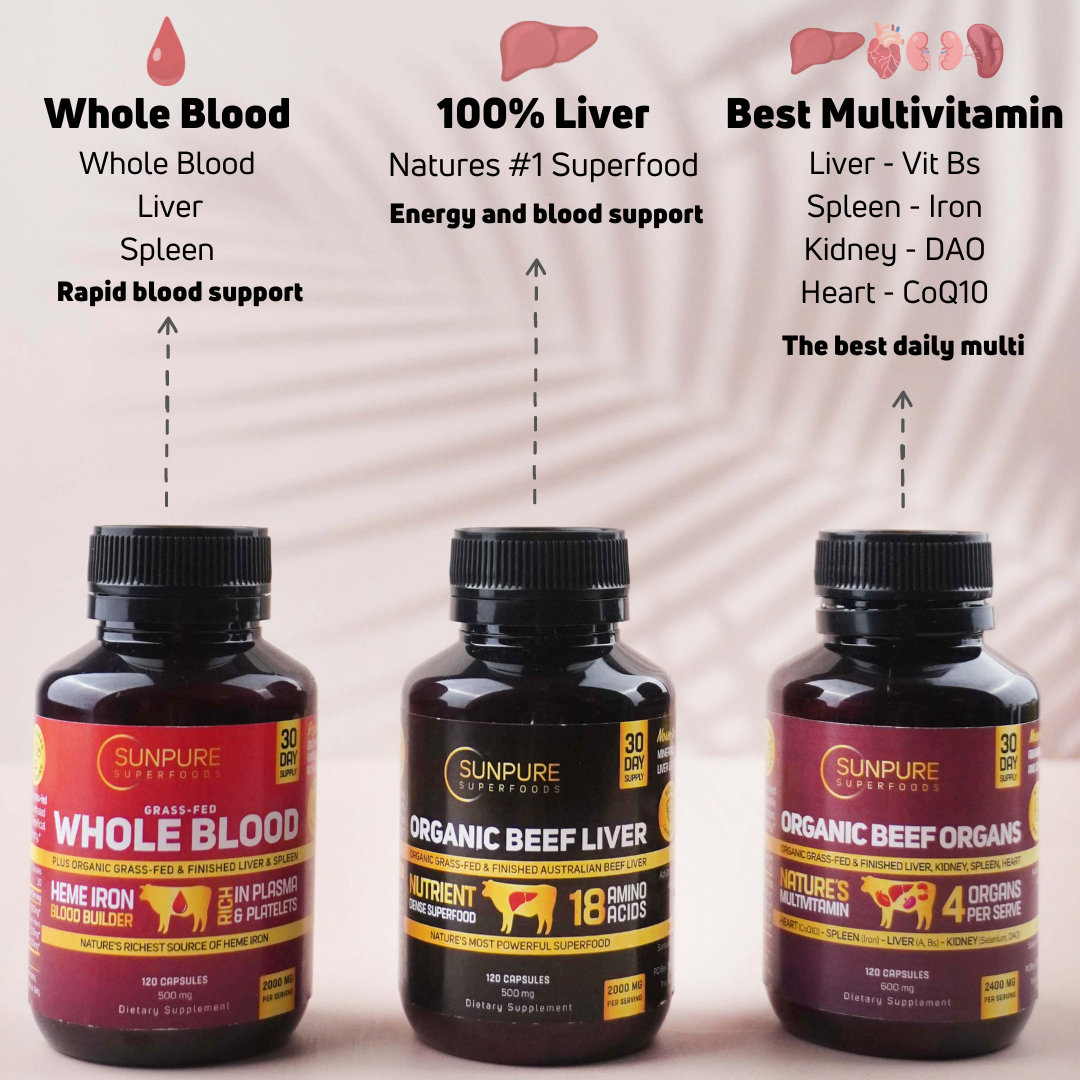 Beef Organ Capsules, Certified Organic Grass Fed