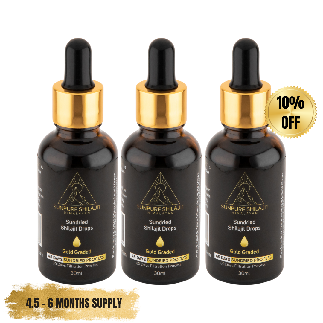 Shilajit Drops, 45-Day Sundried Himalayan 30ml