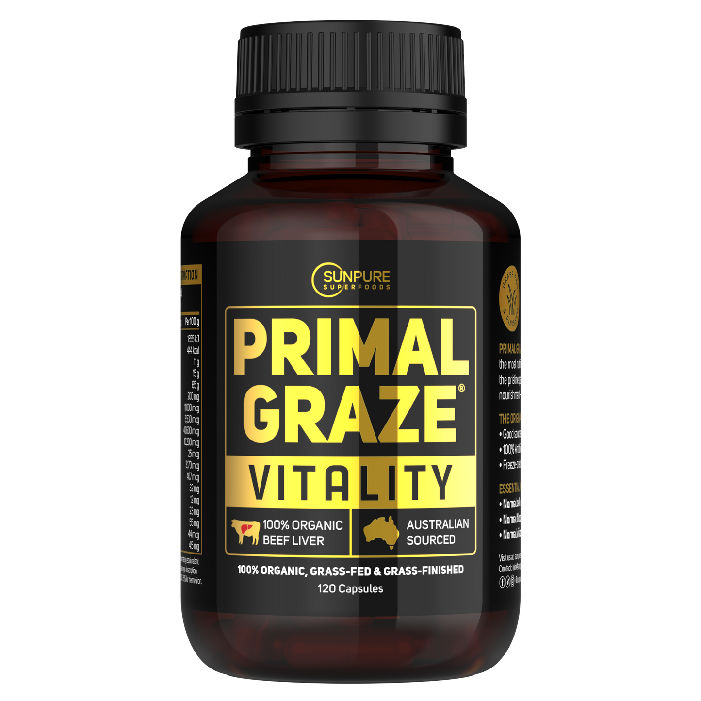 Beef Liver Capsules, Certified Organic Grass Fed