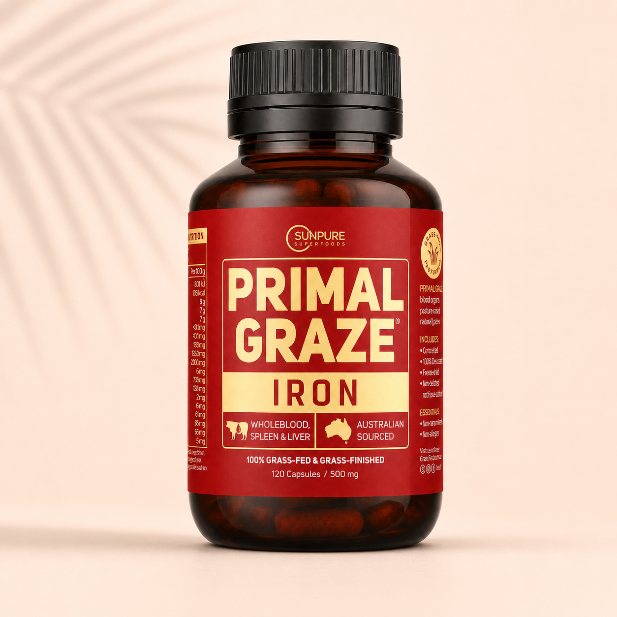Certified Organic Beef Liver, Spleen & Blood Capsules
