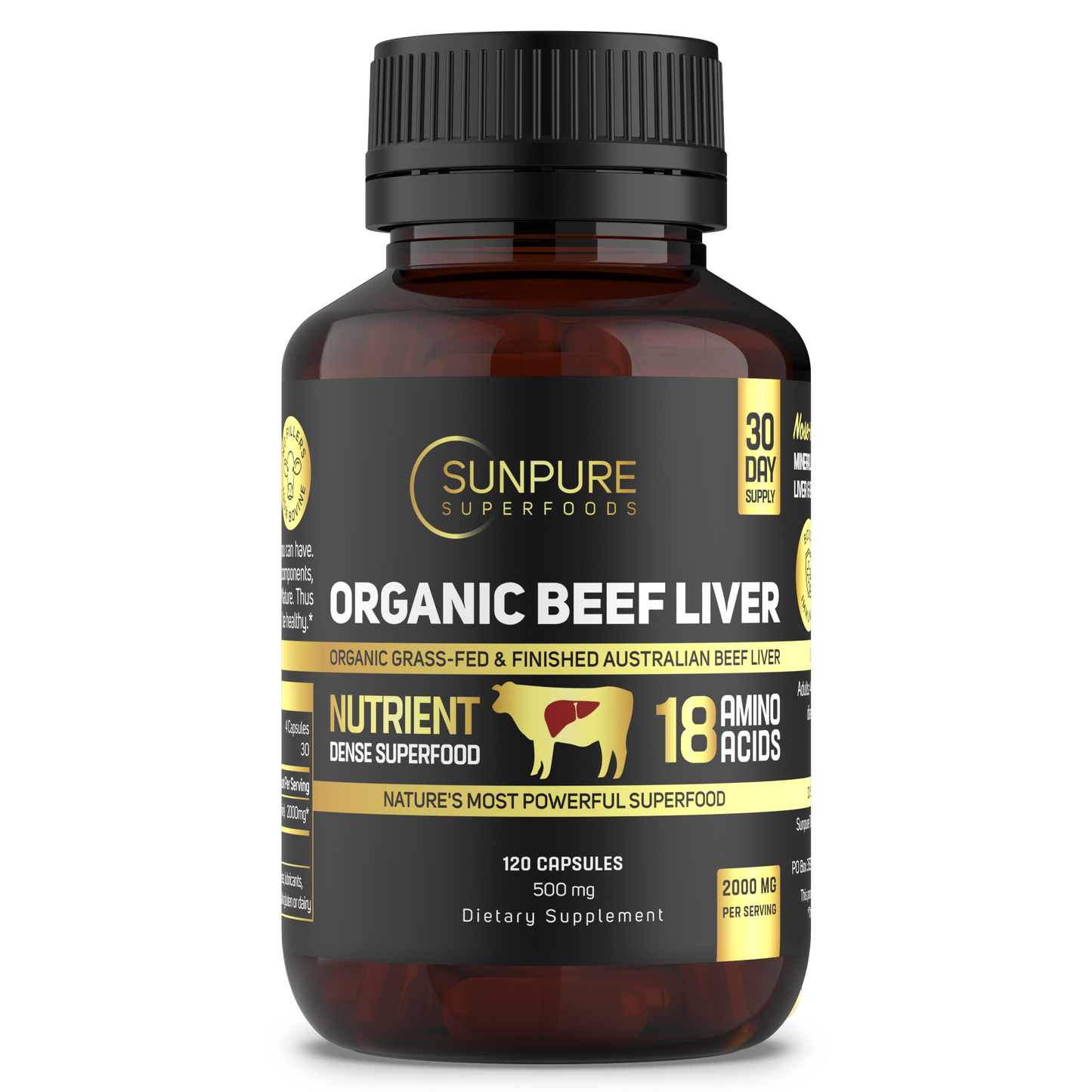 Free Primal Graze™ Vitality - Organic Grass-fed Beef Liver Capsules - 1 Bottle